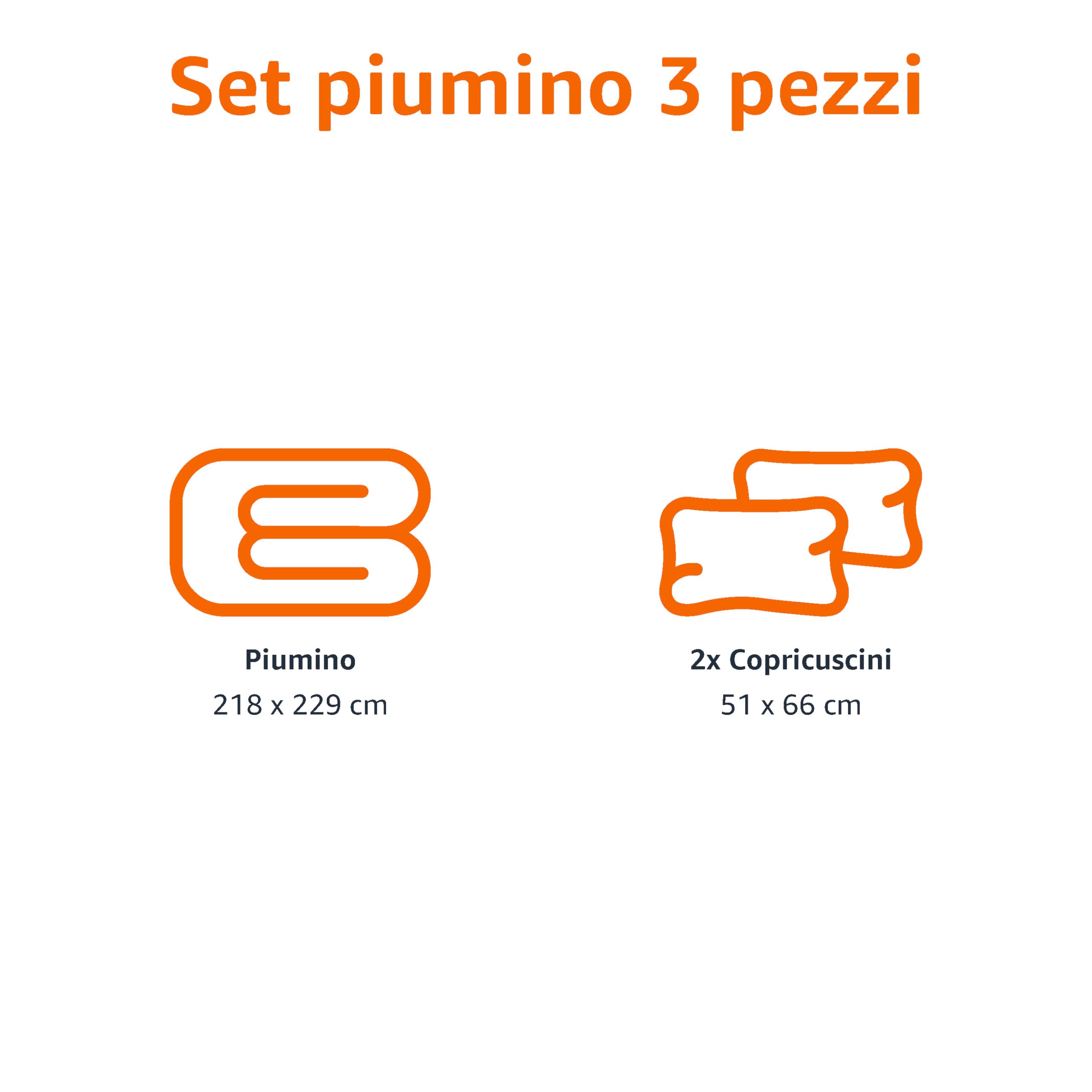 AmazonBasics Set Piumino 150x200 Panna 3 Pezzi Microfibra