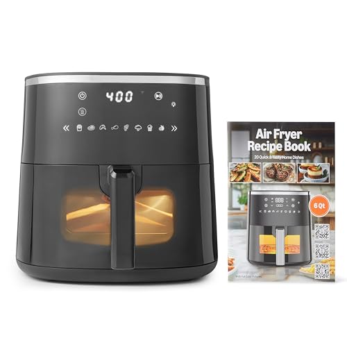 Amazon Basics Friggitrice ad Aria 6 L Digitale con Finestra Antiaderente