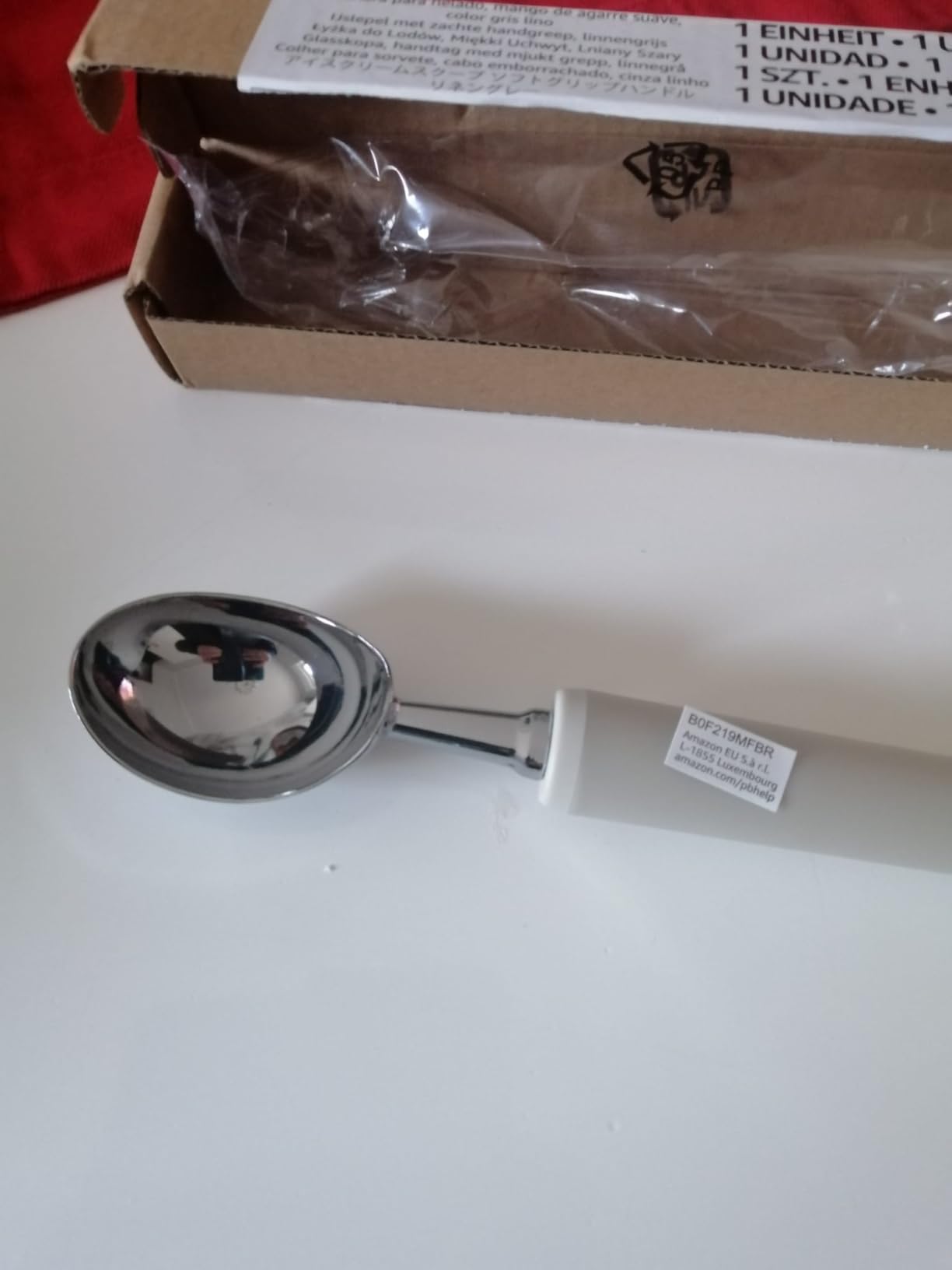 Amazon Basics porzionatore gelato impugnatura morbida grigio lino