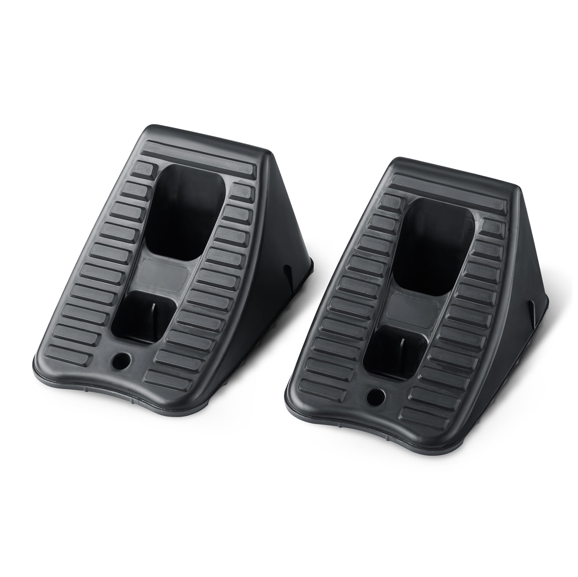Amazon Basics cunei fermaruote plastica neri confezione da 2