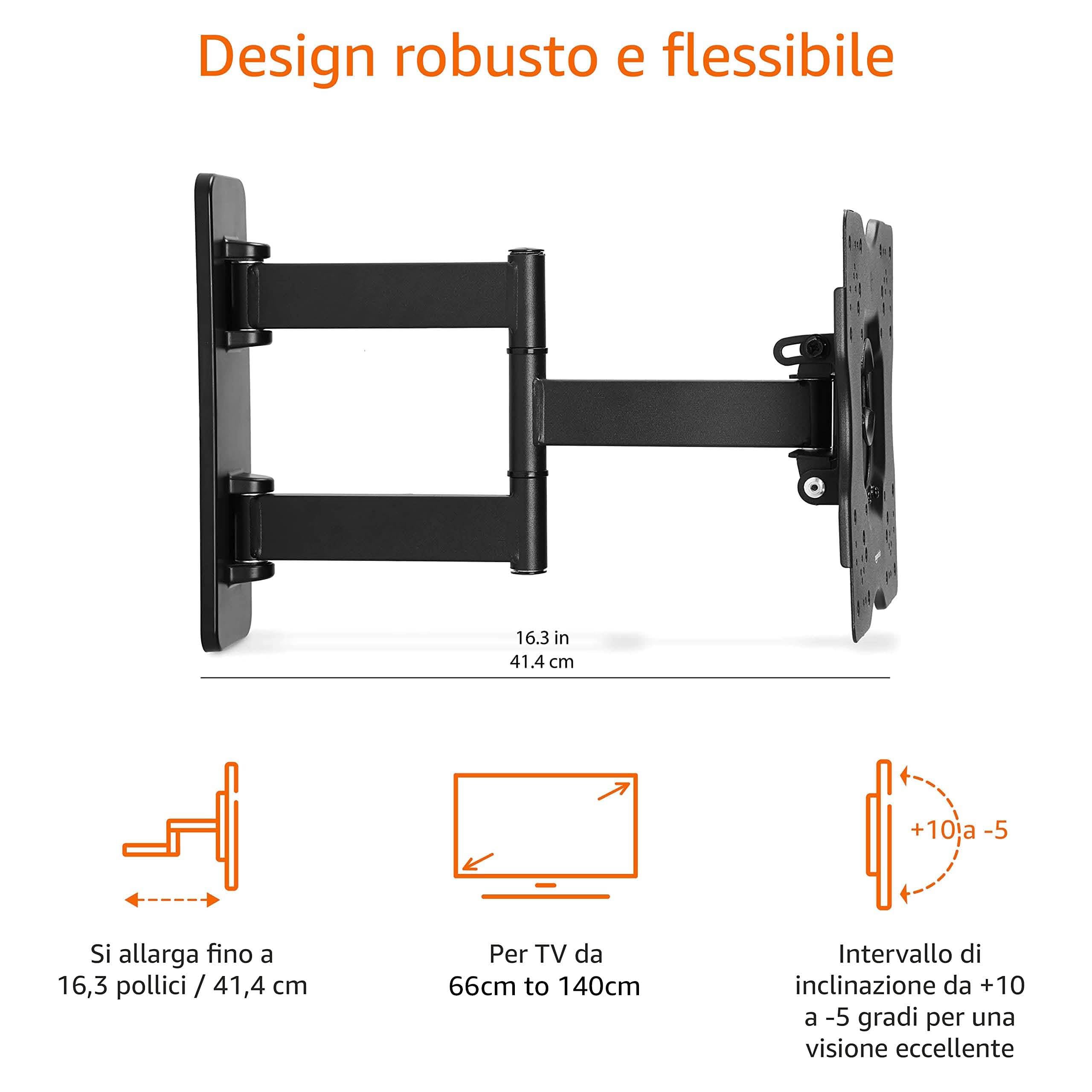 Amazon Basics Supporto TV Parete 26-55" Orientabile Nero
