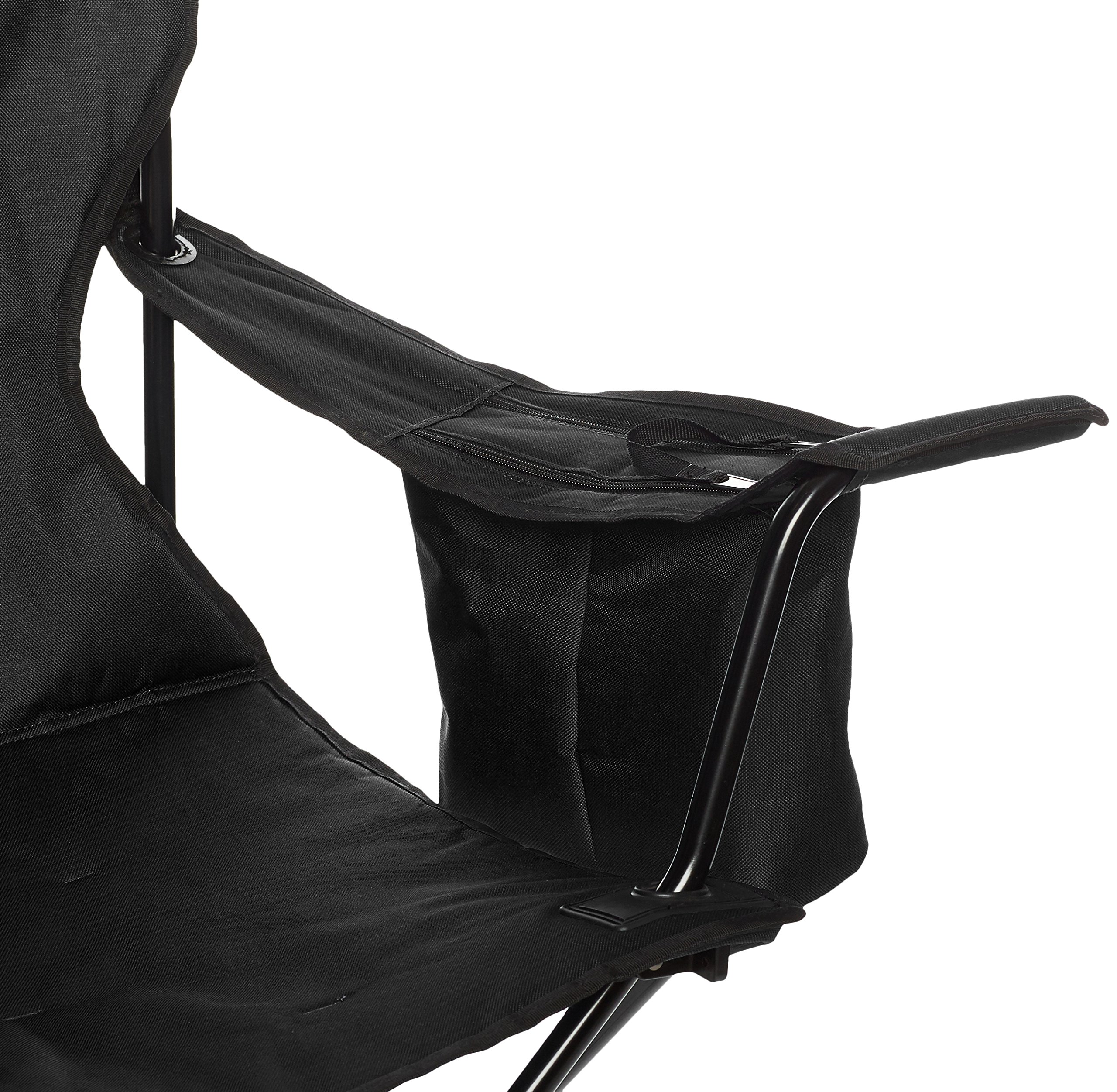 AmazonBasics Sedia da Campeggio Normale Nera con Tasca Termica