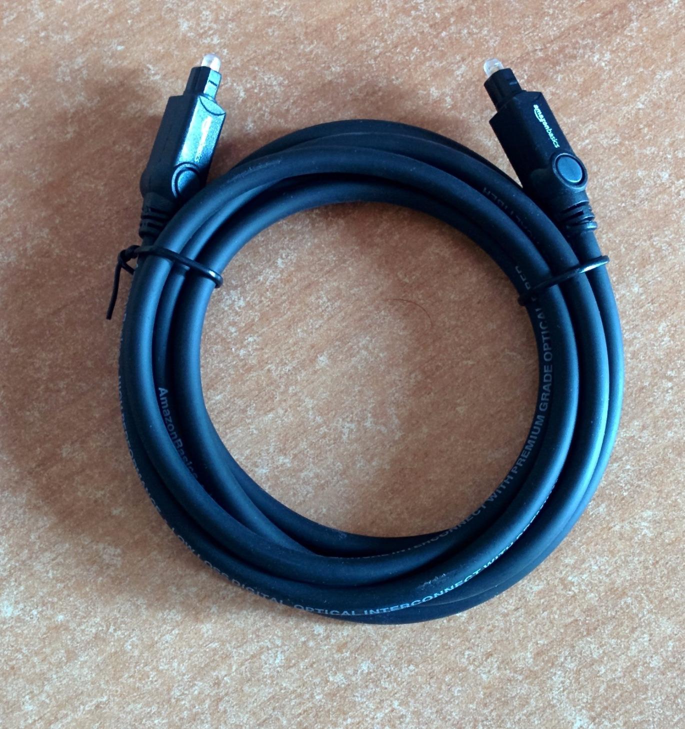 Amazon Basics Cavo Ottico Toslink 1 m Nero Audio Digitale