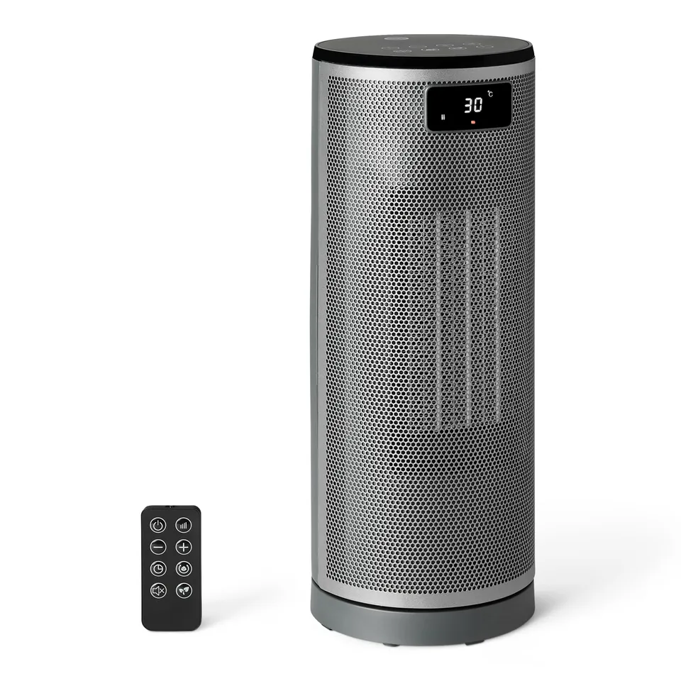 AmazonBasics stufa elettrica ceramica 1800W 40 cm grigia