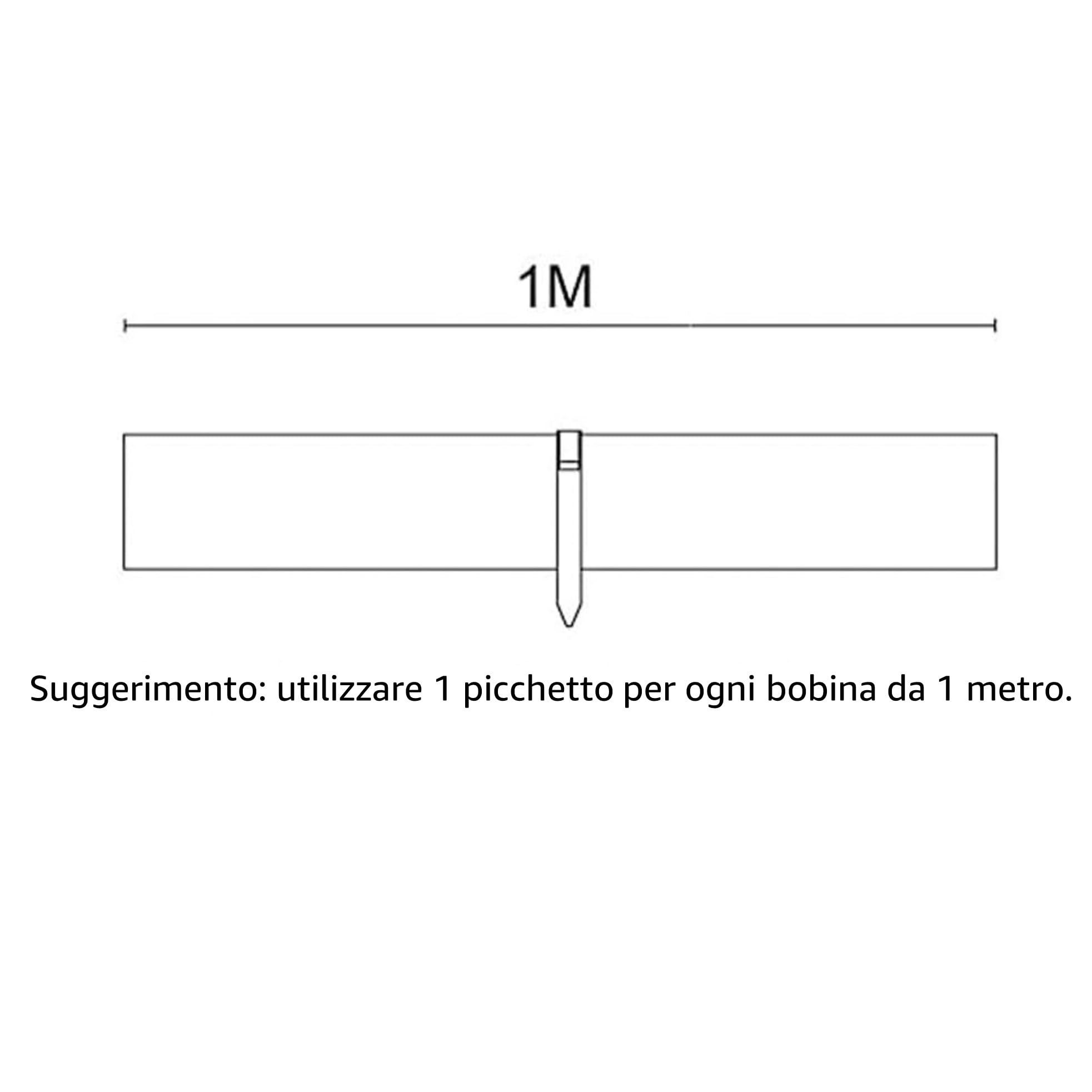 Amazon Basics bordura aiuole 8 cm x 12 m marrone 10 picchetti