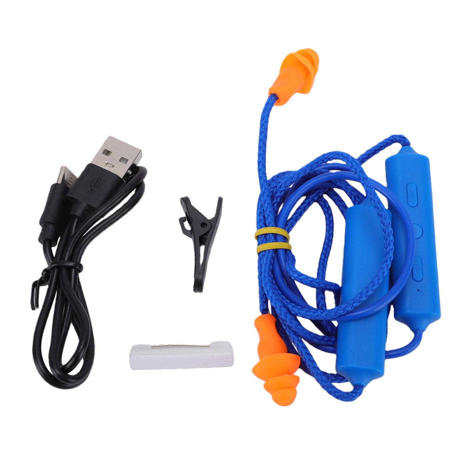 Elprico Tappi Orecchie Bluetooth Auricolari Filo Blu 10 Ore
