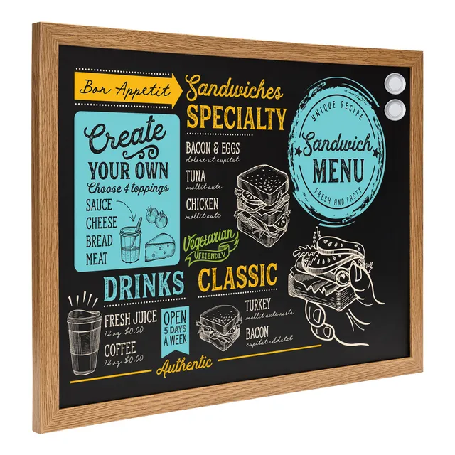 AmazonBasics Lavagna nera magnetica 43x58 cm gesso