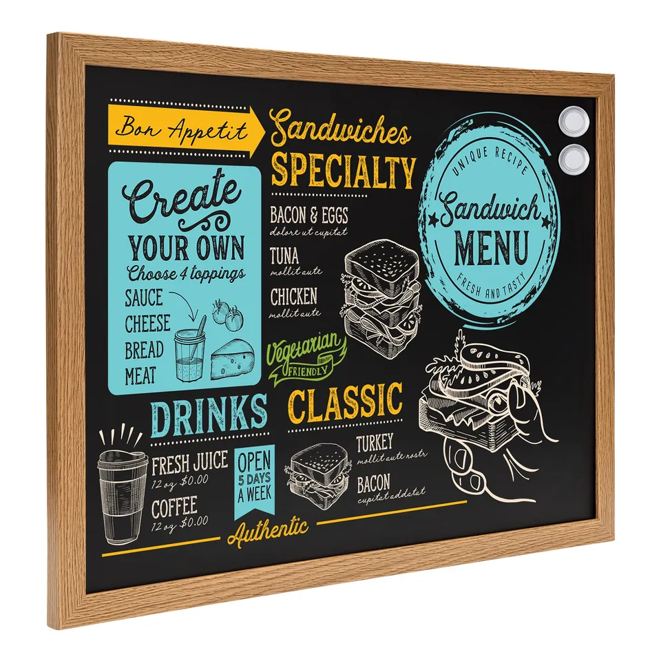 AmazonBasics Lavagna nera magnetica 43x58 cm gesso