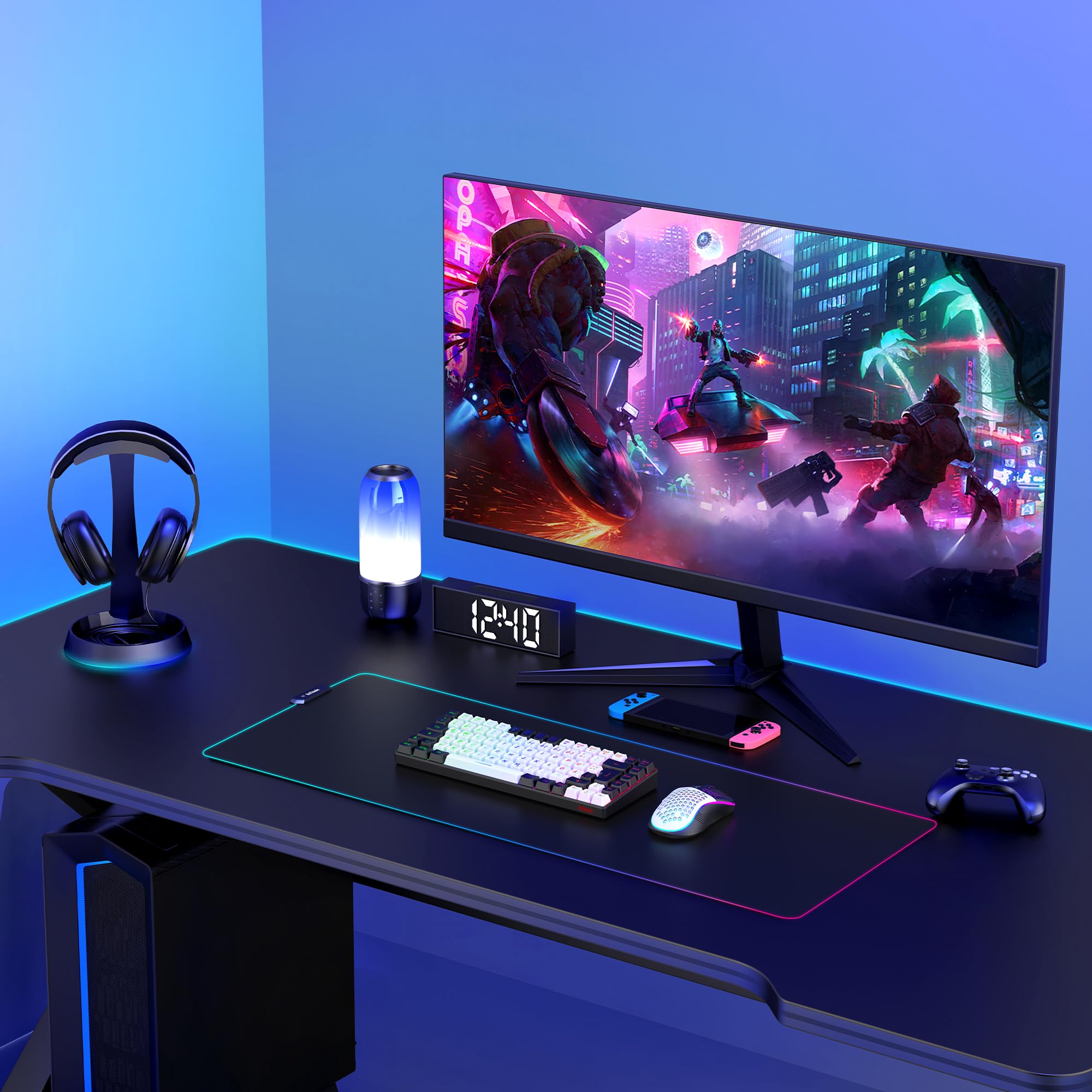 RedThunder K84 Combo Tastiera e Mouse Wireless Bianca-Nero 75%