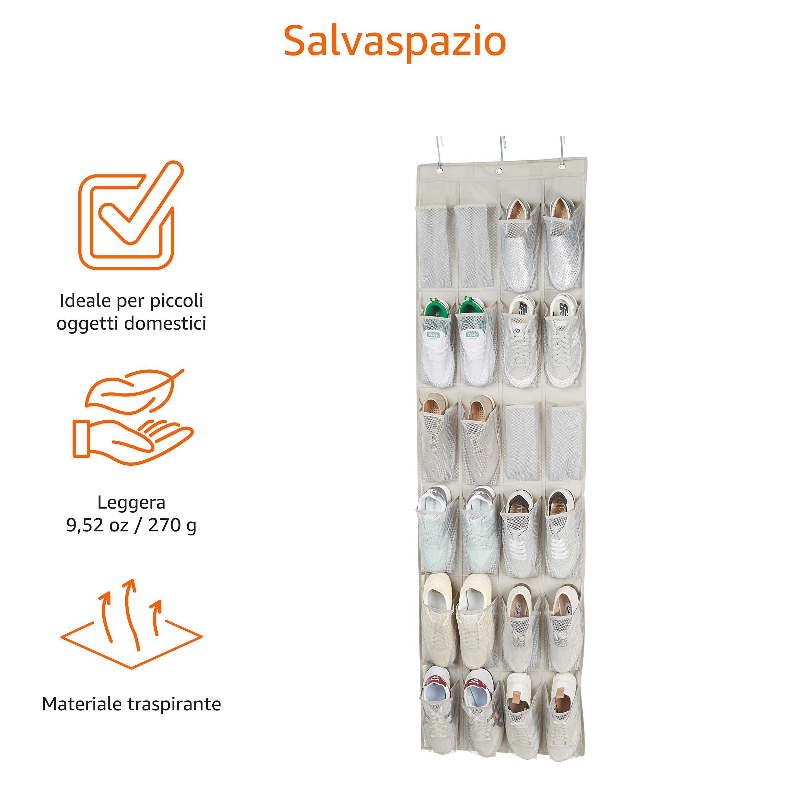 Amazon Basics Scarpiera 24 grigia 48x170 cm