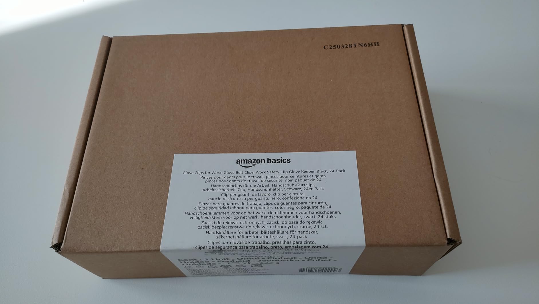 Amazon Basics Clip Guanti Lavoro Nere Confezione da 24