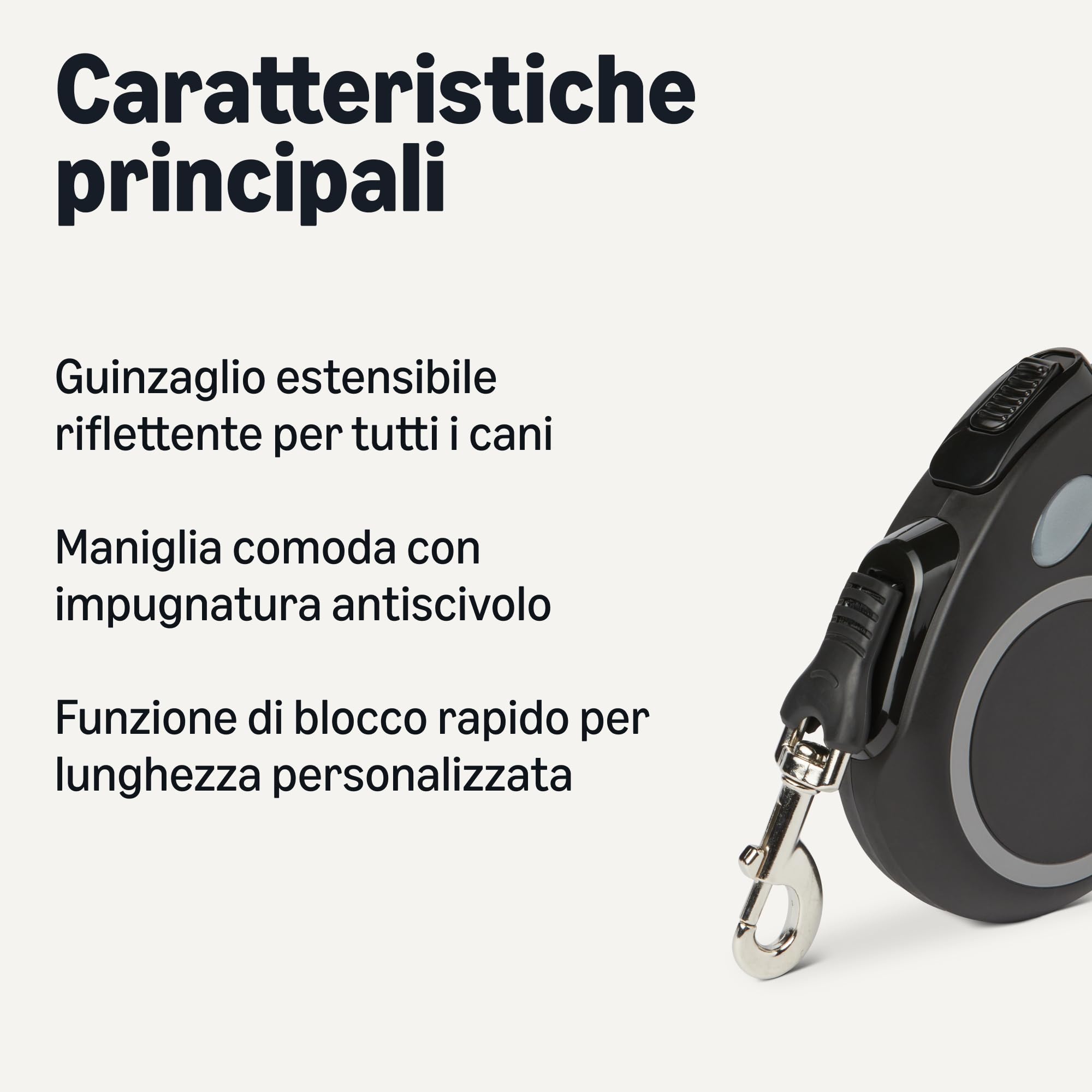 Amazon Basics Guinzaglio Retrattile Cane L Riflettente