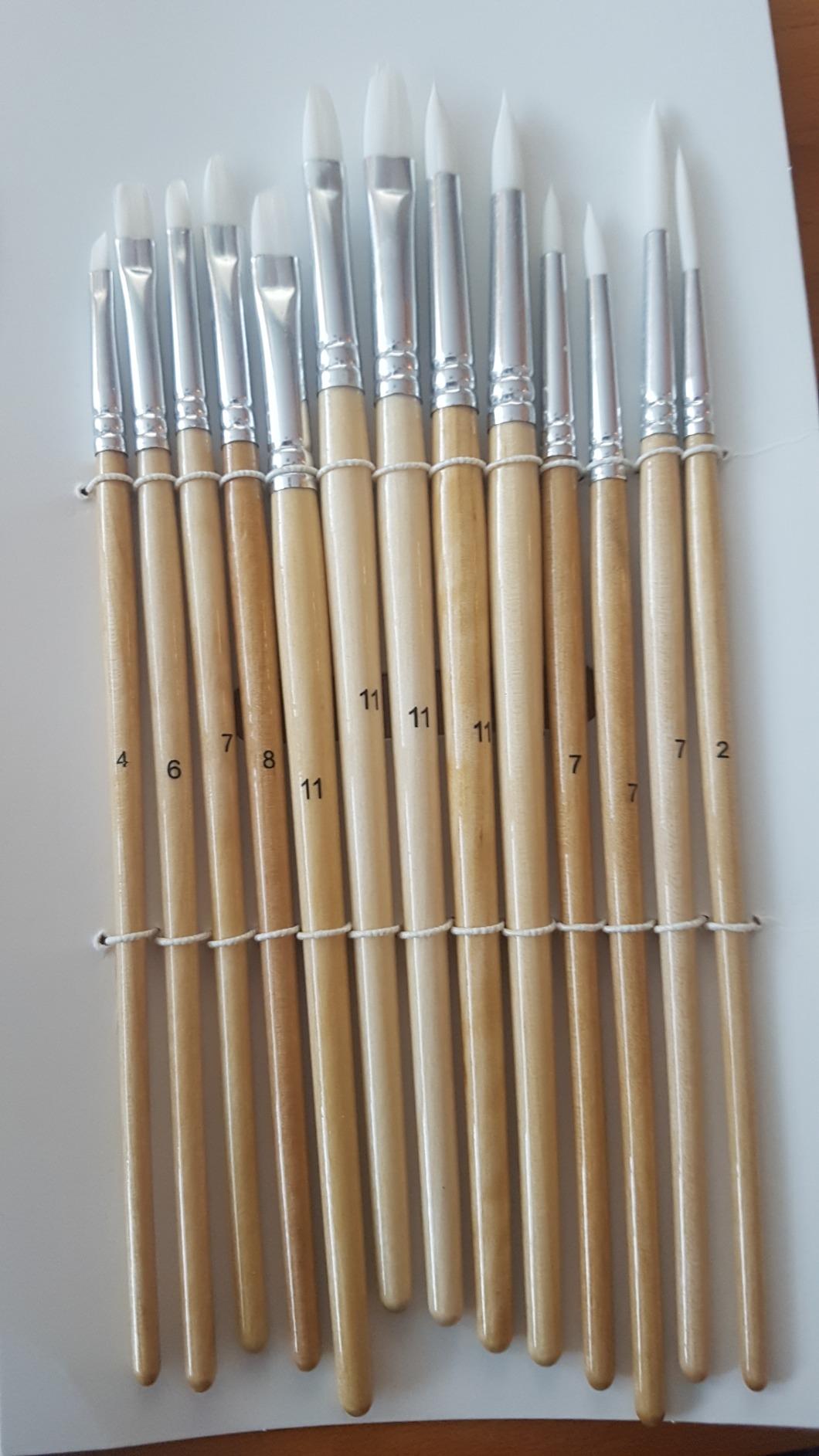 Amazon Basics Set 24 Pennelli Pittura Legno per Artisti
