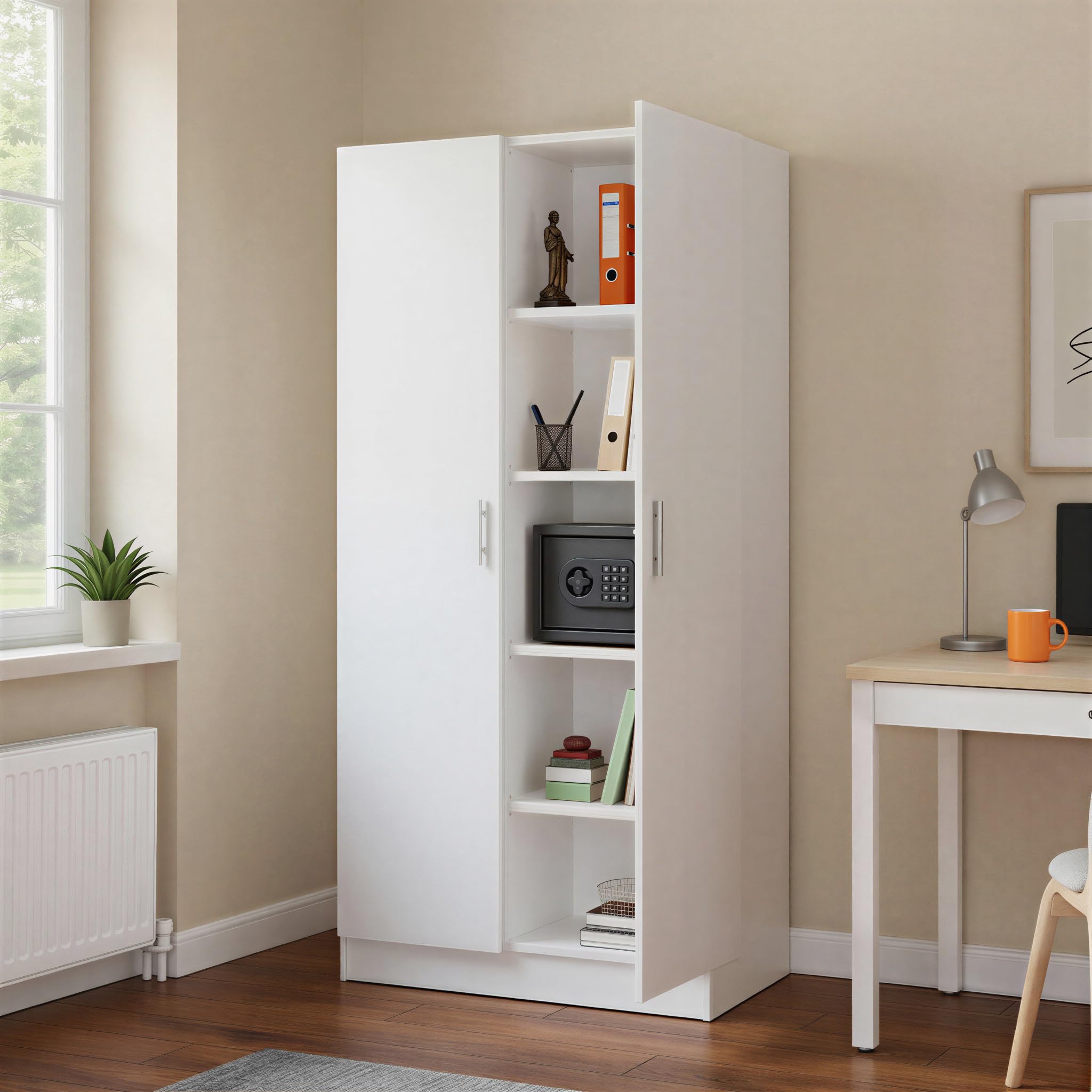Amazon Basics Armadio Dispensa Bianco 2 Ante 60x31,5x152,5 cm