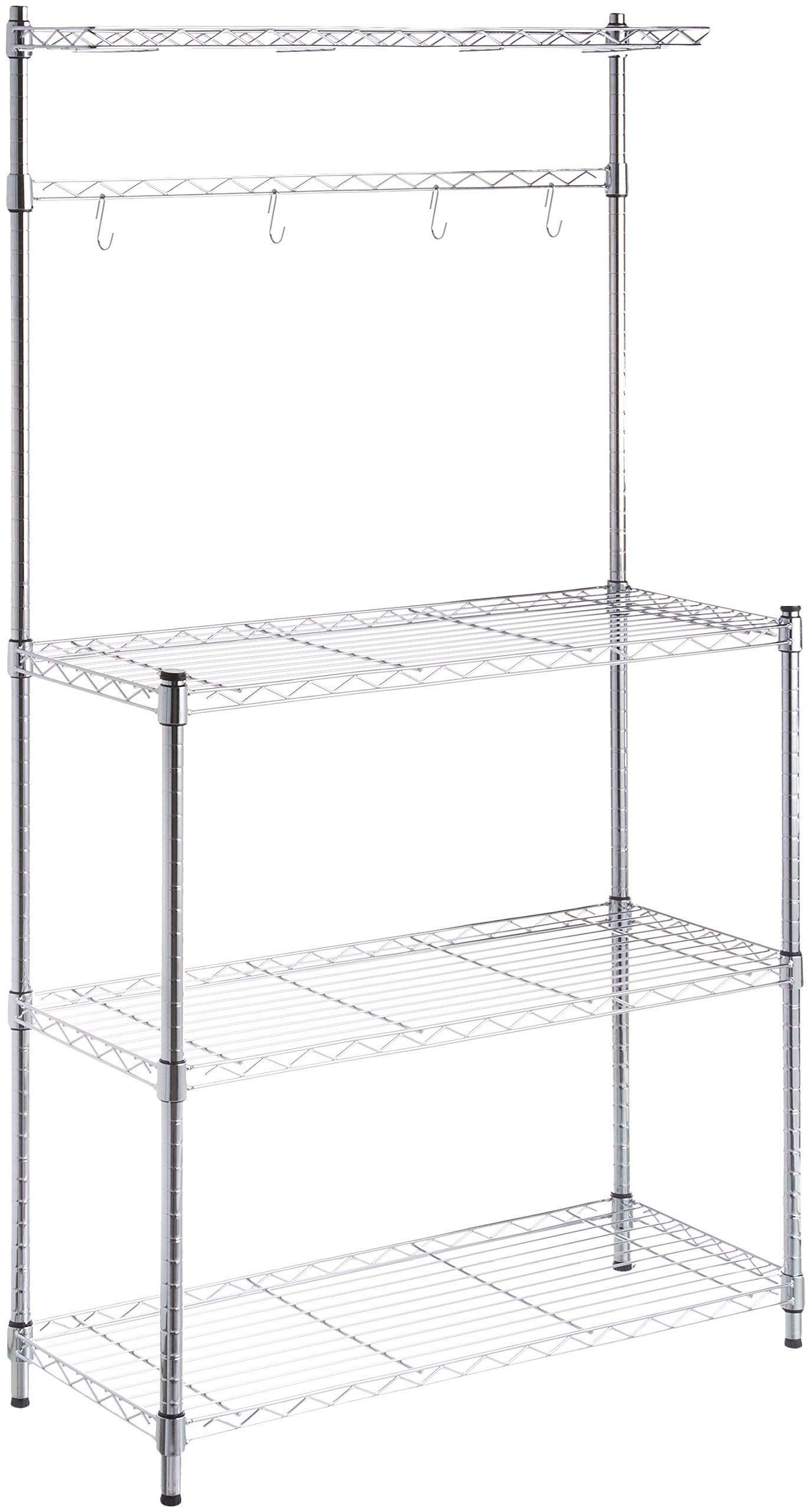 AmazonBasics Scaffale 3 Ripiani Legno Cromato 91x161 cm