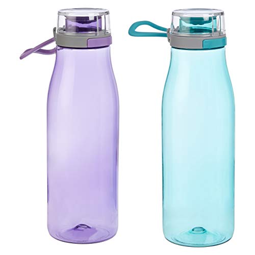 AmazonBasics Borraccia Sportiva 680 ml 2 Pezzi Blu Viola