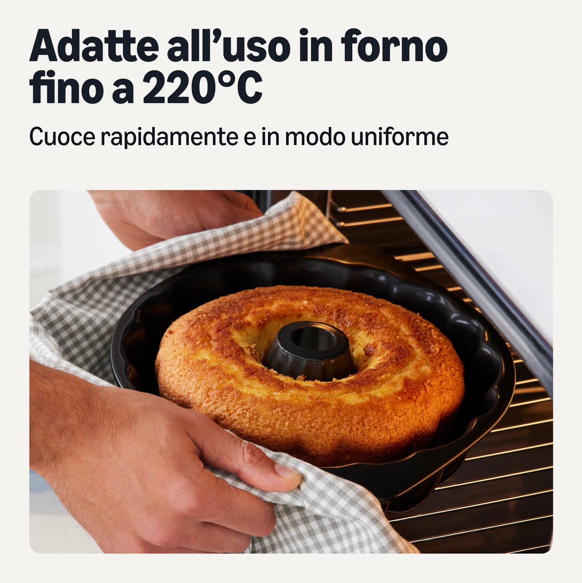 AmazonBasics Stampo Ciambella Antiaderente 25,4cm Nero
