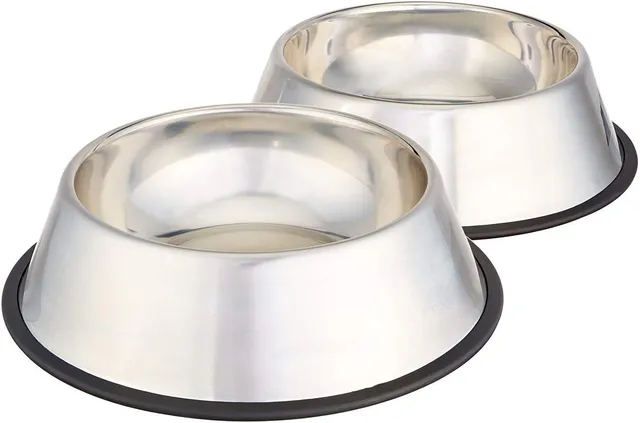 Amazon Basics Ciotola Cane Acciaio Inox 1000ml Confezione 2 Pezzi