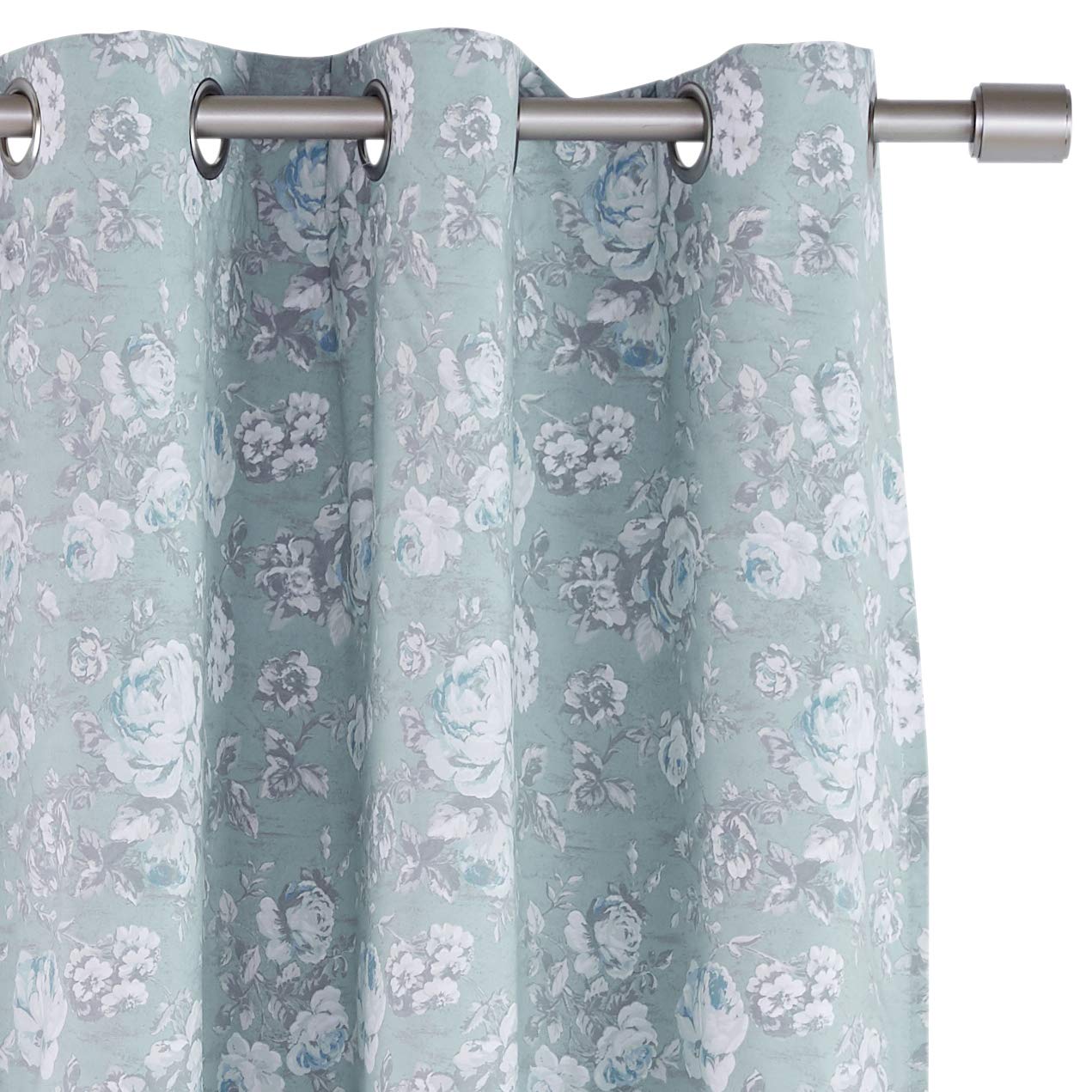 Amazon Basics SilkySoft 42x95 tenda oscurante blu floreale 2 pezzi