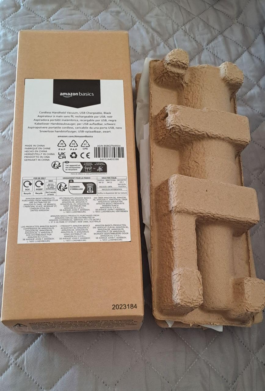 AmazonBasics Aspirapolvere Manuale Senza Fili Nero USB
