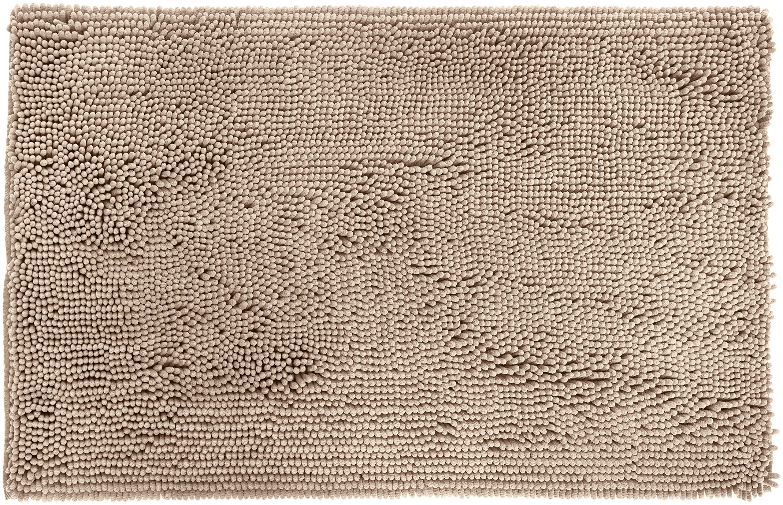 Amazon Basics Tappeto bagno microfibra pelo lungo beige 53x86