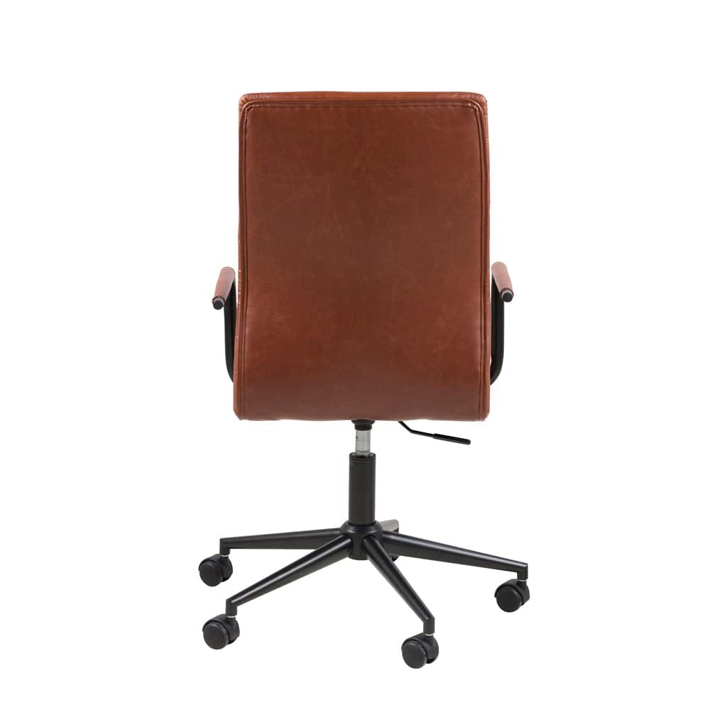 AmazonBasics Sedia Ufficio Ecopelle Marrone con Rotelle