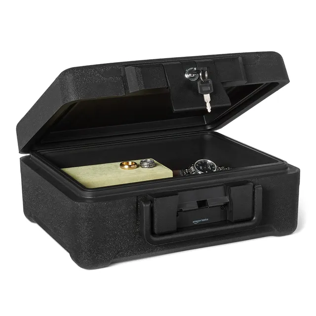 Amazon Basics Cassaforte Ignifuga 6,2L Nera a Chiave