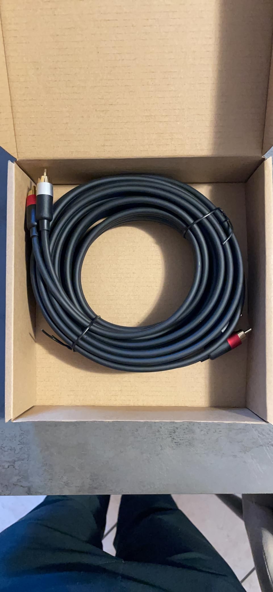 Amazon Basics Cavo Audio RCA 2 Maschi 7,5 m Grigio Antracite