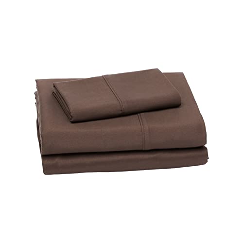 Amazon Basics set lenzuola microfibra Twin XL cioccolato