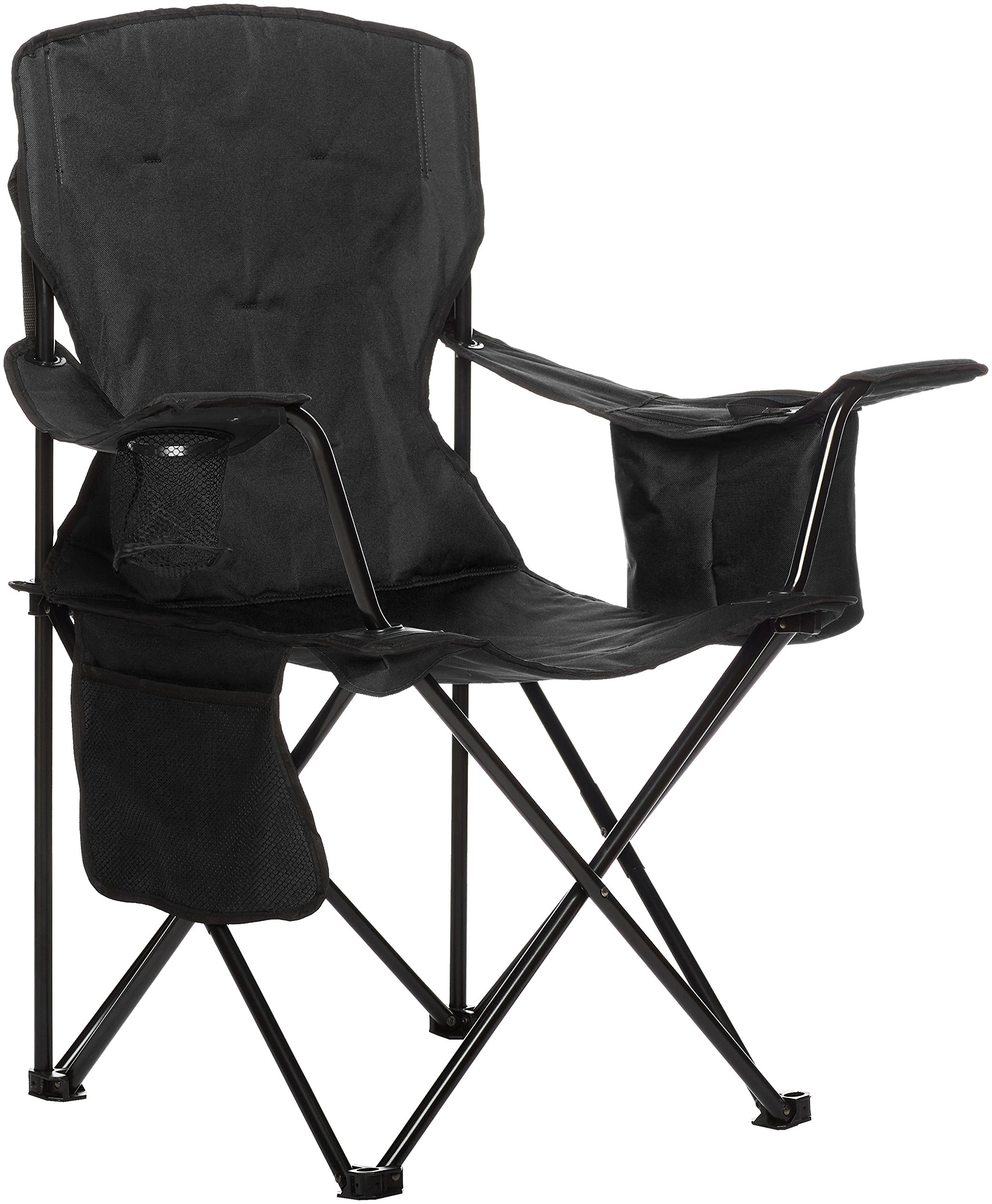 AmazonBasics Sedia da Campeggio Normale Nera con Tasca Termica