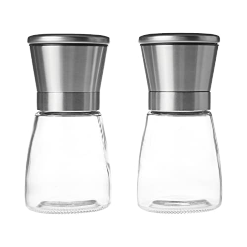 Amazon Basics Set 2 Macinasale e Macinapepe Vetro 155 g Ceramica