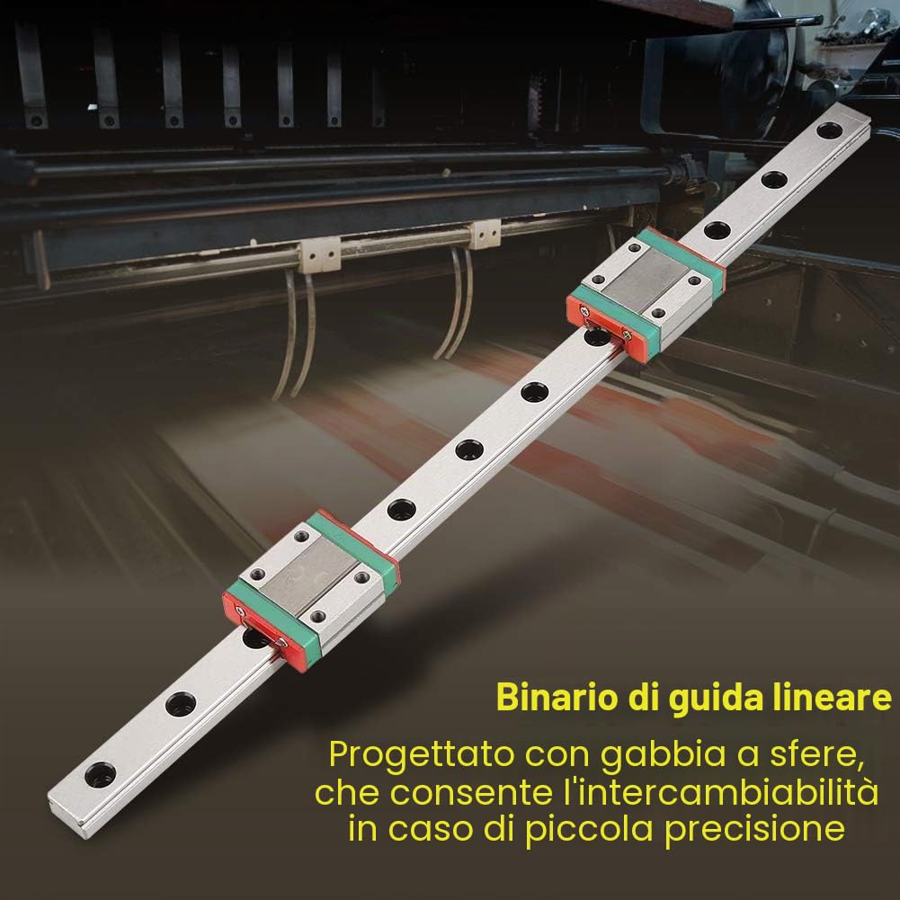 Elprico Guida Lineare MGN12H 300 mm 2 Pezzi per CNC