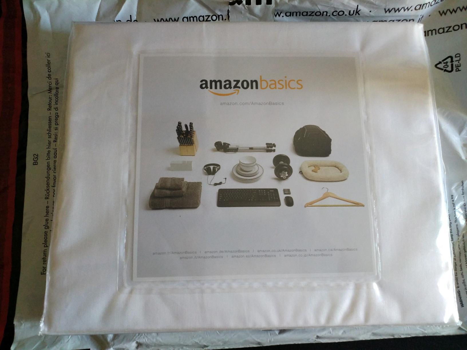 AmazonBasics Lenzuolo con Angoli 160x200 Bianco Cotone