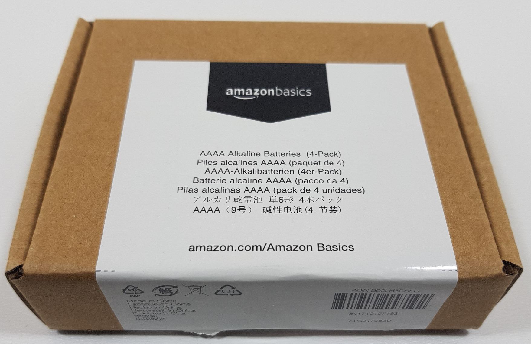 Amazon Basics Batterie Alcaline AAAA 1,5V 8 Pezzi Lunga Durata