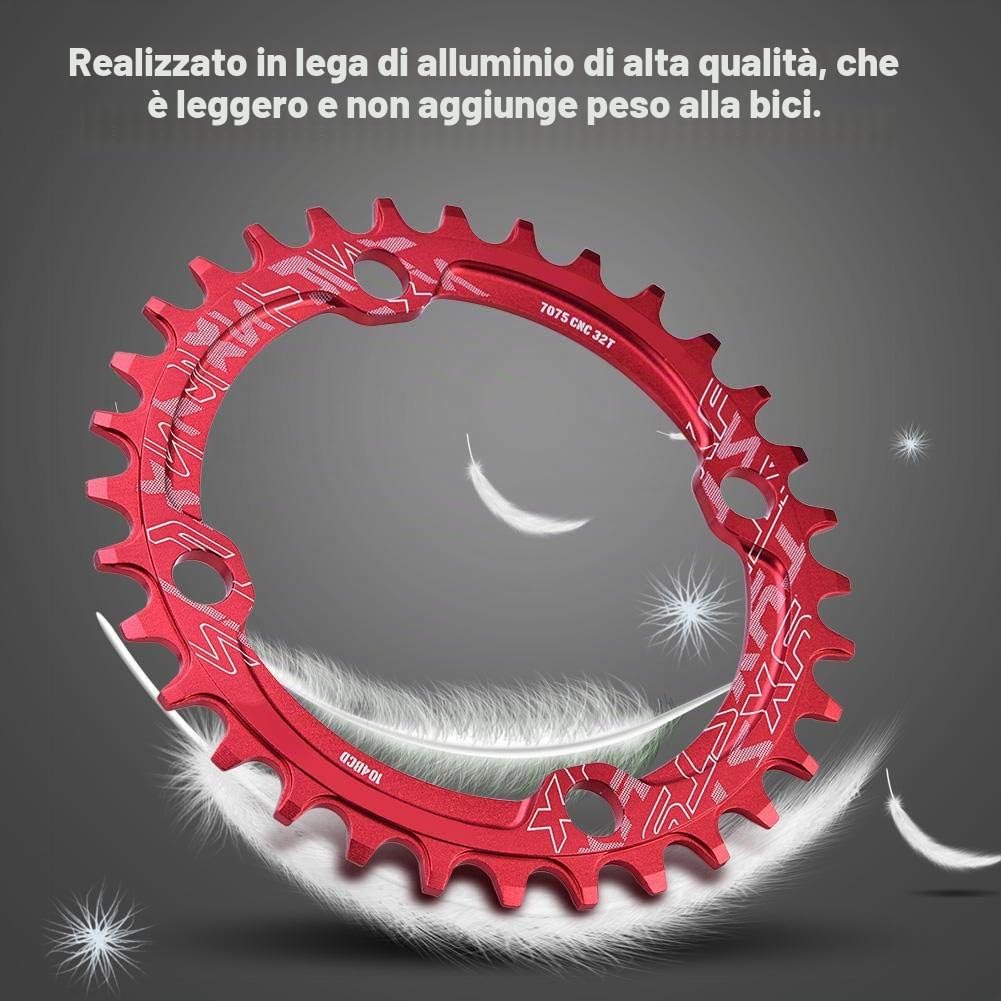 Elprico BCD 104 32T corona bici 32T rossa BCD 104