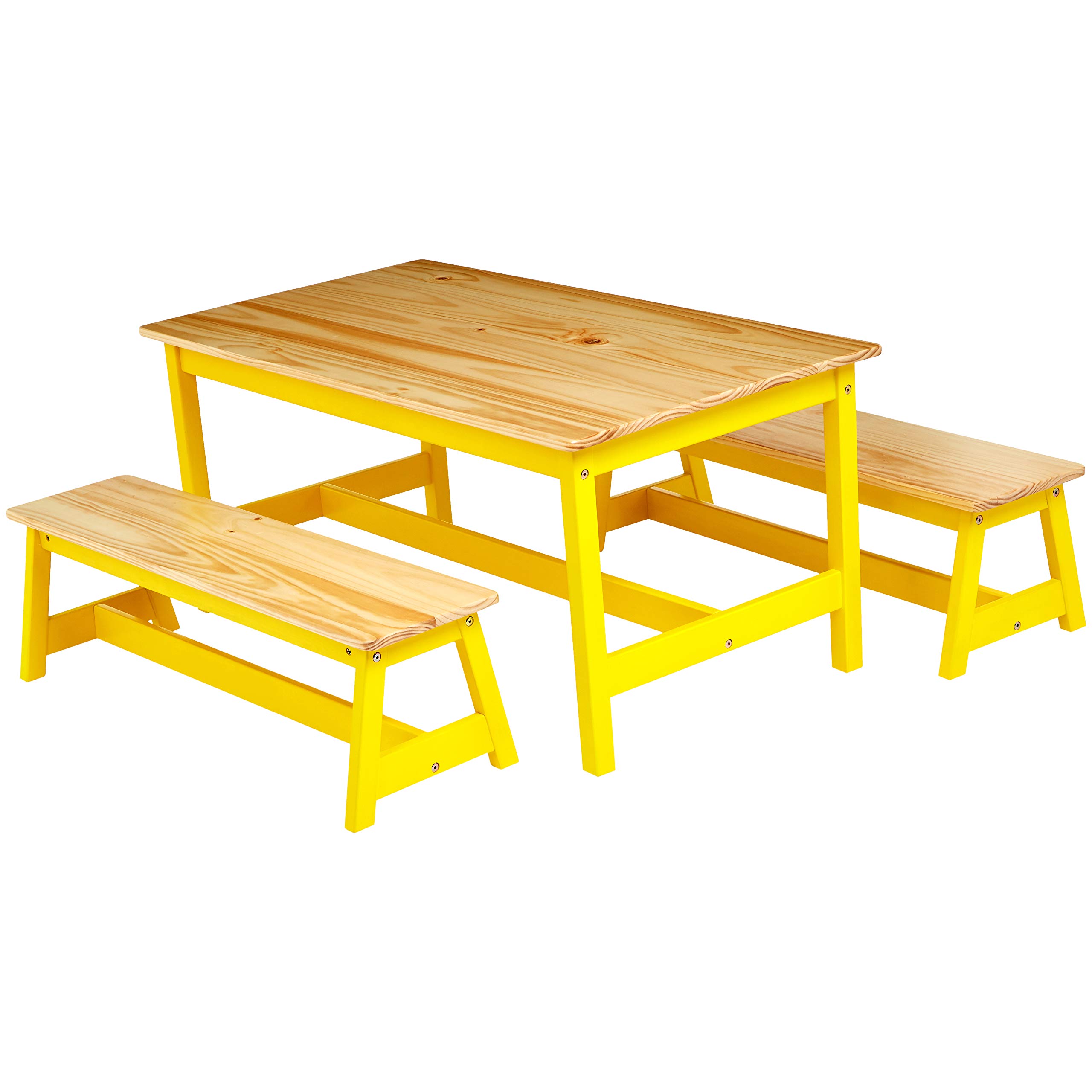 AmazonBasics set tavolo e panche bambini legno naturale